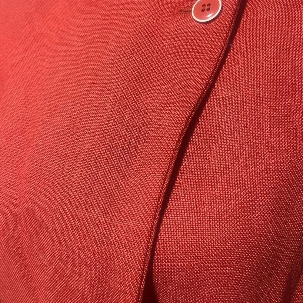 Vintage Diane Von Furstenberg Double Asymmetrical Button Orange Two Piece Suit - Picture 5 of 16